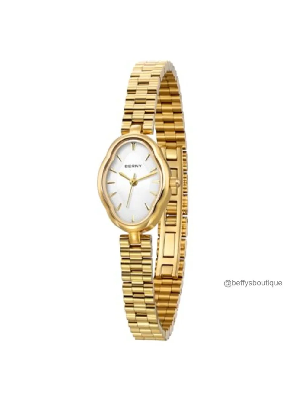 Dainty Ladies Quartz Watch Vintage Copper Mirrors Shape Japanese Movement 3ATM